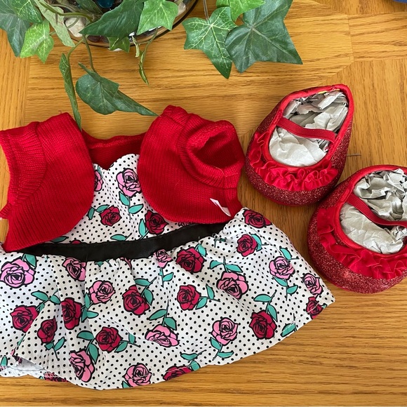 Build-A-Bear Other - Build A Bear Rose Dress and Red Sparkly Shoes